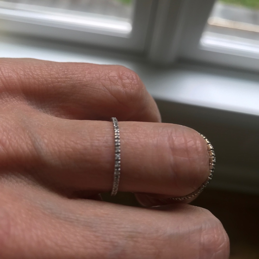 Tiny Diamond Threadbare Ring - image 3